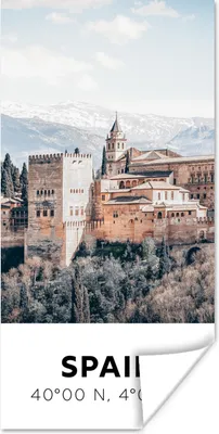 Produktbild von MuchoWow® Poster Spanien - Schloss - Vintage - Sommer 40x80 cm - Dekoration