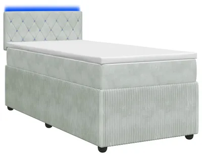 Immagine prodotto di vidaXL Letto a molle con materasso grigio chiaro 90 x 200 cm in velluto