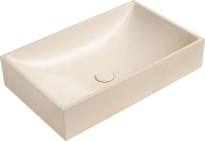 Produktbild von Sapho TARANT Betonwaschbecken mit Auslauf, 58x36cm, weiß Sandstein