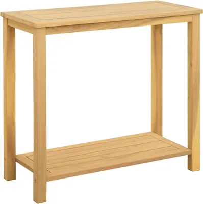 Image de Table console de jardin Acacia clair 80 x 35 x 75 cm