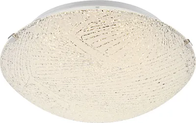 Produktbild von LED Deckenleuchte, Metall, weiß, Muster, Glas satiniert, D 25cm