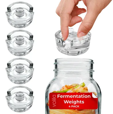 Productafbeelding van Solidchoice - 4-Pack Glazen Fermentatieweights voor Fermentatiepotten