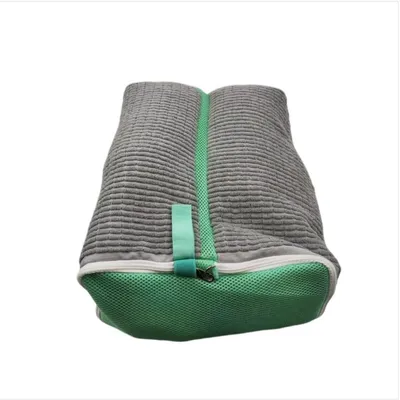 Image de INF Sac de lavage pour chaussures à double compartiment - Protection en polyester-coton contre la déformation et le transfert de couleur, utilisation facile Gris