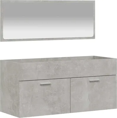 Obrázek produktu pro vidaXL Koupelnová skříňka se zrcadlem Betonový šedý dřevěný materiál