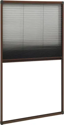 Obrázok produktu pre vidaXL sieťka proti hmyzu plisovaná na okná Hliníková hnedá 80x160 cm
