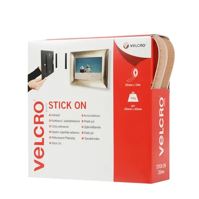 Produktbild von VELCRO® Klettband Selbstklebend, Haken & Flausch 20mm x 10m Beige