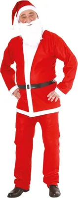 Image de Déguisement traditionnel de père Noël en feutrine pour adulte - Taille unique - 5 pièces