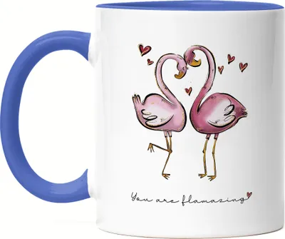Produktbild von Flamingo Flamazing Tasse Blau Valentinstag Freundin Freund Süß Geschenkidee Paar Liebe Couple Jahrestag