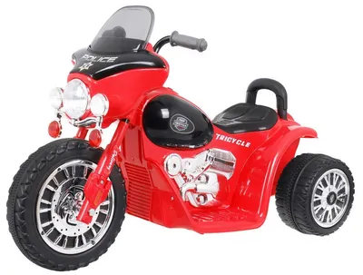 Immagine prodotto di Moto chopper a batteria per bambini, rosso + 3 ruote + suoni + luci LED