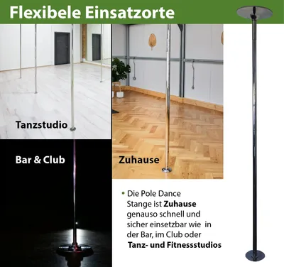 Produktbild von Pole Dance Tanzstange Profi 223 - 274 cm Ø 45 mm Tabledance Static &  ohne Bohren