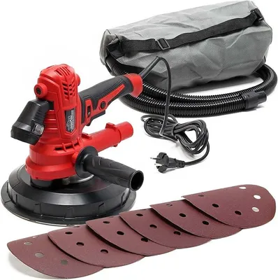 Produktbild von Trockenbauschleifer 900 W, Wandschleifer Deckenschleifer mit 180 mm Schleifteller, Schleifmaschine mit Absaugung und umfangreichem Zubehör