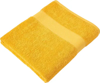 Obrázek produktu pro HOMESCAPES Ručník do sauny 100% turecká bavlna 500g/m² plážový ručník 100x180cm - okrově žlutý