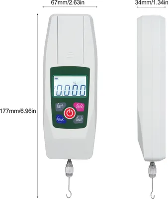 Obrázek produktu pro Digitální siloměr s automatickým vypínáním, tahový a tlakový tester, dynamometr, tahový tester 50 N/5 kg