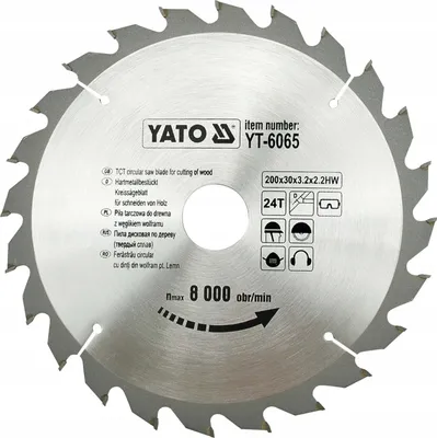 Produktbild von Yato YT-6065, Kunststoff, Holz, 20 cm, 3 cm, Hartmetall-bestücktes Wolfram (TCT), 2,2 mm, 8000 RPM