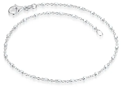Produktbild von MATERIA Feine Armkette Damen Silber 925 - Würfel Kette filigran mit Karabinerverschluss in 17 18 19 20 21 22cm SA-119