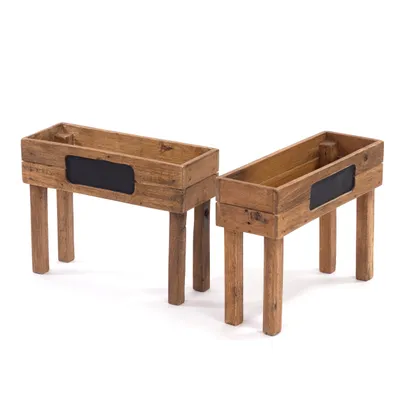 Obrázok produktu pre "BASILIC" kvetináč | mahagón, teak | drevený záhon na bylinky, stojan na korenie