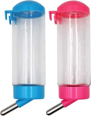 Produktbild von Hängender Wasserspender 500 ml - Aus Edelstahl - Tropffreier Trinknapf - Für Kaninchen, Katzen und Nagetiere