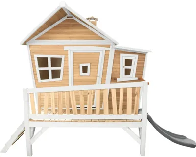 Image de Axi Emma Maison Enfant Avec Toboggan Gris | Aire De Jeux Pour L'Extérieur En Marron & Blanc | Maisonnette / Cabane De Jeu En Bois