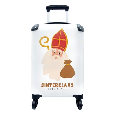 Obrázek produktu pro Kufr Příruční zavazadlo na kolečkách Malý cestovní kufr na 4 kolečkách Sinterklaas - Citáty - Sinterklaas kapoentje - Děti - Chlapci - Dívky - Děti -