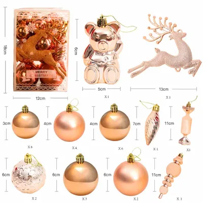 Imagen del producto de Conjunto de decoración navideña: 30 adornos para el árbol de Navidad