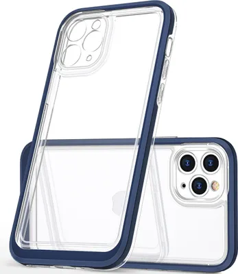 Obrázek produktu pro Průhledné Pouzdro 3V1 Pro Iphone 14 Pro Max Silikonový Kryt S Rámečkem Modrý