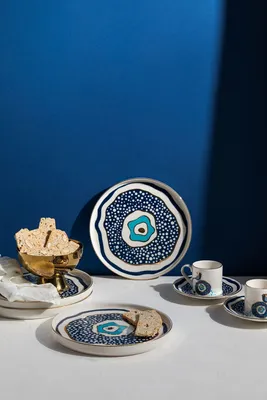 Productafbeelding van Hermia Concept, Elegante dessertborden set (6 stuks), gemaakt van 100% porselein, 21 cm | Handgemaakt