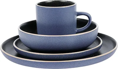 Produktbild von Tafelservice, 16-teilig, blau/grau