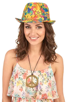 Produktbild von 70er Jahre Hippie-Hut bunt - Einheitsgröße