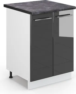 Image de Meuble bas de cuisine Vicco Fame-Line Anthracite Haute brillance 60cm , PT Anthracite, Model 46566