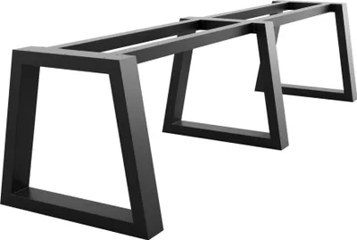 Produktbild von MetaloPro Extreme Stabile Metall Lange Tischbeine, Schwarz Tischkufen/Tischgestell für Esstisch, Schreibtisch Möbelfüße Beine, Trapez Form, Schwerlast Design für Wohnzimmer und Büro - 72x80x300 cm