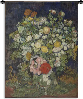 Produktbild von MuchoWow® Wandteppich Wandbehang Blumenstrauß in einer Vase - Vincent van Gogh 60x80 cm Tapisserie Dekoration Wandtuch - Decke - Wandtücher - Wohne