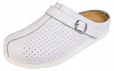 Produktbild von M&C BZ460 Medizinische Lederclogs weiß Gr. 41