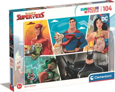 Productafbeelding van Clementoni DC Superpets, 104 onderdelen, thema: cartoons, geschikt voor kinderen vanaf 6 jaar