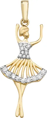 Image de Pendentif Femme Or 375/1000 avec Oxyde de Zirconium - 36mm*14mm; TRS23674