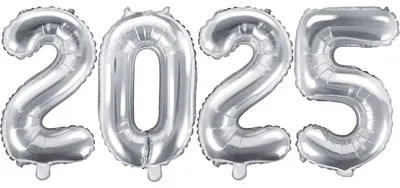 Produktbild von Folienballon 2025 silber Silvester