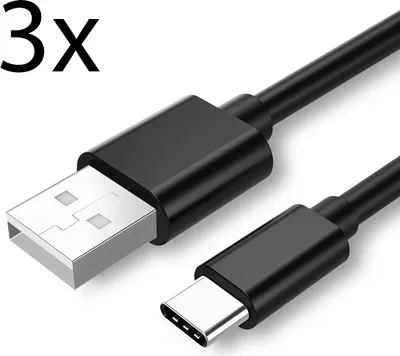 Produktbild von 3x Typ-C Ladekabel für Original Samsung Galaxy S20 FE, S20 FE 5G Datenkabel 1,5m schwarz USB-Ladegerätkabel Aufladekabel Type-C Charging-Cable
