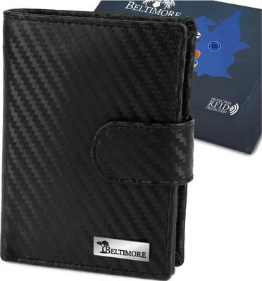 Produktbild von Beltimore Herren Leder Geldbörse RFiD Carbon Schwarz