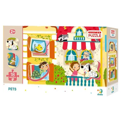 Productafbeelding van DODO Puzzel met puzzelspel, huisdieren, 18 stukjes