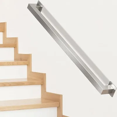 Obrázek produktu pro Madlo – zábradlí pro schody, vnitřní použití – zábradlí, schodiště, 120 cm, stříbrná barva. Madla pro schodiště, pro vnitřní i venkovní použití, nerezová ocel. Zábradlí pro terasy (stříbrná barva, 120 cm)
