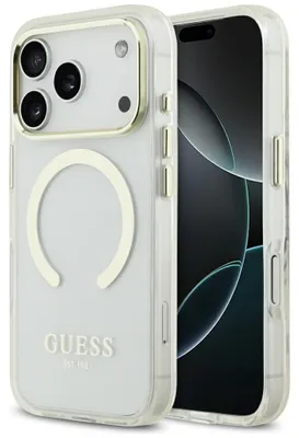 Obrázok produktu pre Guess - Metal Outline MagSafe puzdro pre iPhone 17 Pro Max - zlaté