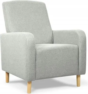 Produktbild von Sessel - Hellgrau - 70x87x79 cm B/H/T - Hohe Holzbeine - Robuster Stoff - Ideal für das Wohnzimmer - RIO