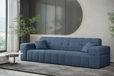 Produktbild von Sofa Designersofa NANCY 3-Sitzer in Stoff Neve Blau
