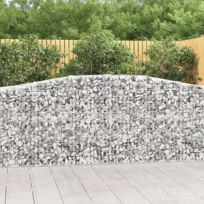 Produktbild von "Spring Sale"Gabionenkörbe - Moderne und langlebige - Gabionen mit Hochbogen - 4 Stk. 400x50x100/120cm Verzinktes Eisen DE569309 - Beete