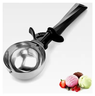 Produktbild von Eisportionierer aus Edelstahl, 8,7 EL, 130 ml mit Auslöser und komfortablem Griff für Eiscreme, Backen, Melonenkugeln, Größe 80 mm