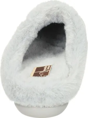Produktbild von Manitu Damen Hausschuh Filz Pantoffel Flauschstoff herausnehmbare Innensohle, Größe:37 EU, Farbe:Grau