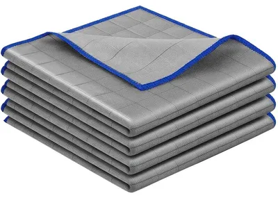 Produktbild von 40 x 40 cm Mikrofasertücher, streifenfreie Fensterputztücher, Reinigungstücher für kristallklare und streifenfreie Fenster, fusselfreie Mikrofasertücher zum Polieren, für Auto, Fenster und Glas