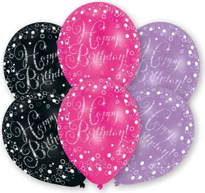 Produktbild von Amscan 9901070, Spielzeugballon, Latex, Schwarz, Pink, 10 Stück(e)