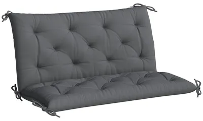 Produktbild von Bankauflage wasserabweisend Sitzkissen Rückenkissen 100 x 98 x 8 cm Dunkelgrau Gartenbank Hollywoodschaukel