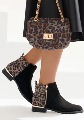 Produktbild von LASCANA Stiefelette Ankle Boots, Stiefel schwarz/leo Größe 40