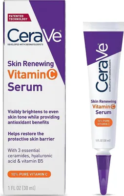 Produktbild von Gesichtsserum, CeraVe, hauterneuernd, aufhellend und verschönernd, hilft, die Schutzbarriere der Haut wiederherzustellen, mit Vitamin C, parfümfrei, 30ml